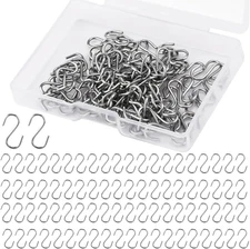 100Pcs Small S Hooks for Hanging, Mini S Shaped Hook Stainless Steel S Shaped Ho