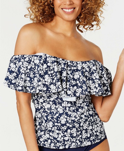 off the shoulder tankini swim top