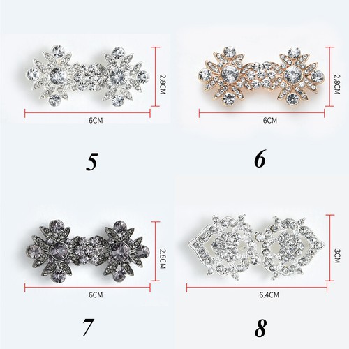 1pc Women Shiny Rhinestone Frog Button Cape Shawl Cloak Clasp Collar Fastener - Picture 6 of 15