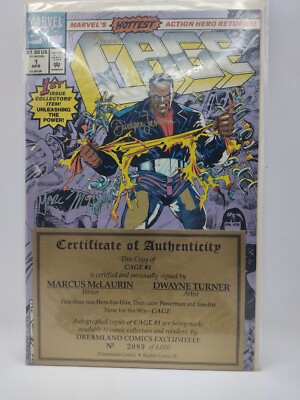 Marvel Cage #1 Signed by Marcus Mclaurin & Dwayne Turner numbered 2089/4000