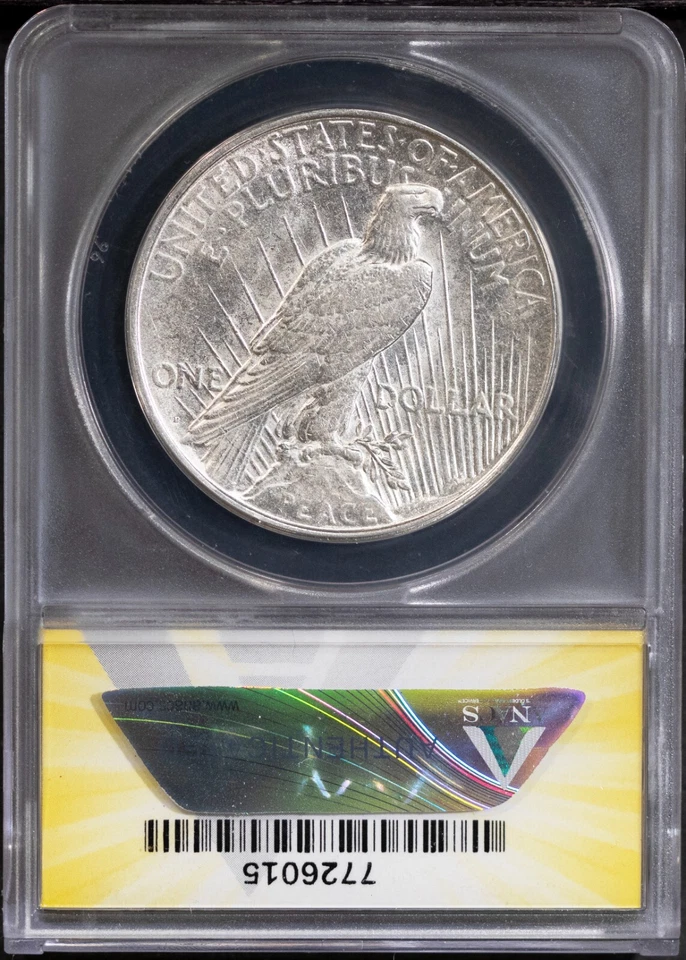 1922-D $1 Silver Peace Dollar EF 40 ANACS # 7726015 + Bonus - Image 2 of 2