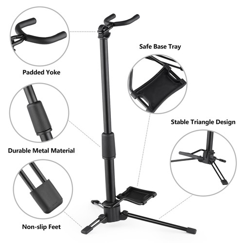 Supporto per strumento a fiato digitale pieghevole supporto aerofono regolabile in metallo M6W8 - Foto 9 di 9