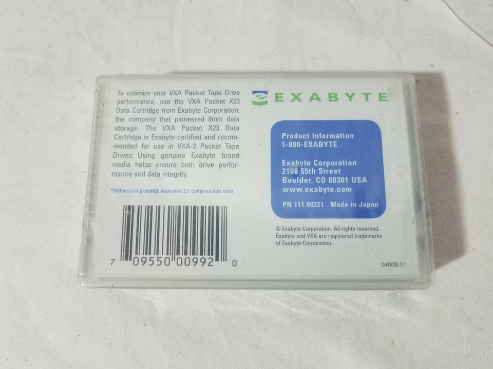 EXABYTE VXA PACKET TAPE CARTRIDGE 80/160GB VXA-2 - X23 NEW Sealed - Image 2 of 3