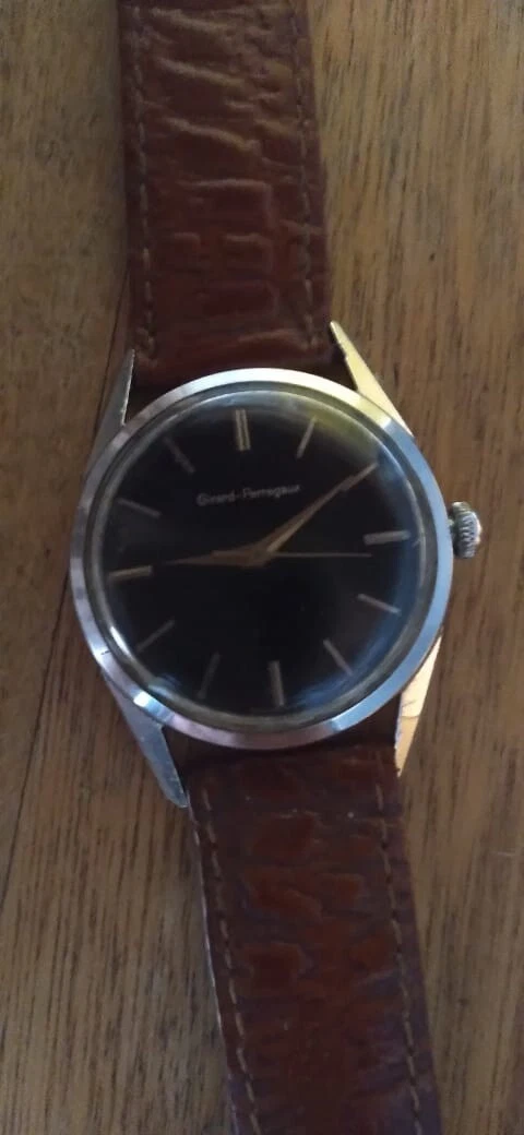 Girard Perregaux — GIRARD PERREGAUX BLACK DIAL 17J MEN WATCH