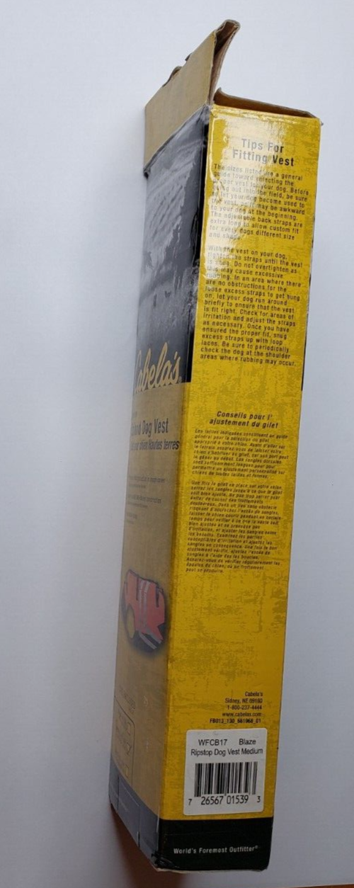 Cabela's Ripstop Upland Dog Vest. Size Medium 45 60 lbs. Blaze Orange WFCB17 eBay