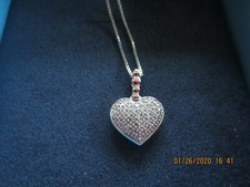 0.25 CT DIAMOND HEART PENDANT WITH CHAIN  RHODIUM OVER STERLING SILVER