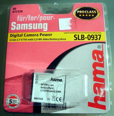 Samsung Digital Camera L77 SLB-0637 3.7V RoHS Genuine Hama Batteries Battery