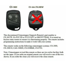 Crimestopper CS-2000 keyless remote M65NVTX464 transmitter entry car starter fob
