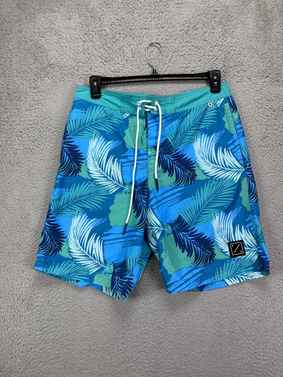 American Eagle Swim Trunks Adult Medium Blue Tropical Board Shorts