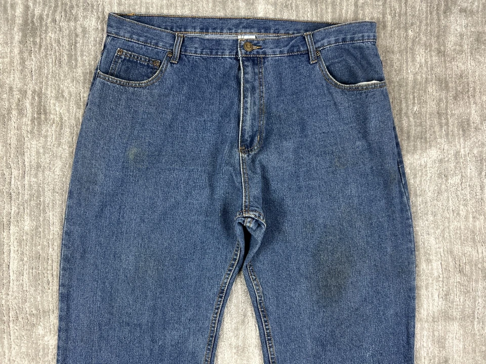 Open Trails Jeans Mens 40x30 Blue Denim Straight Leg Medium Wash - Image 2 of 4