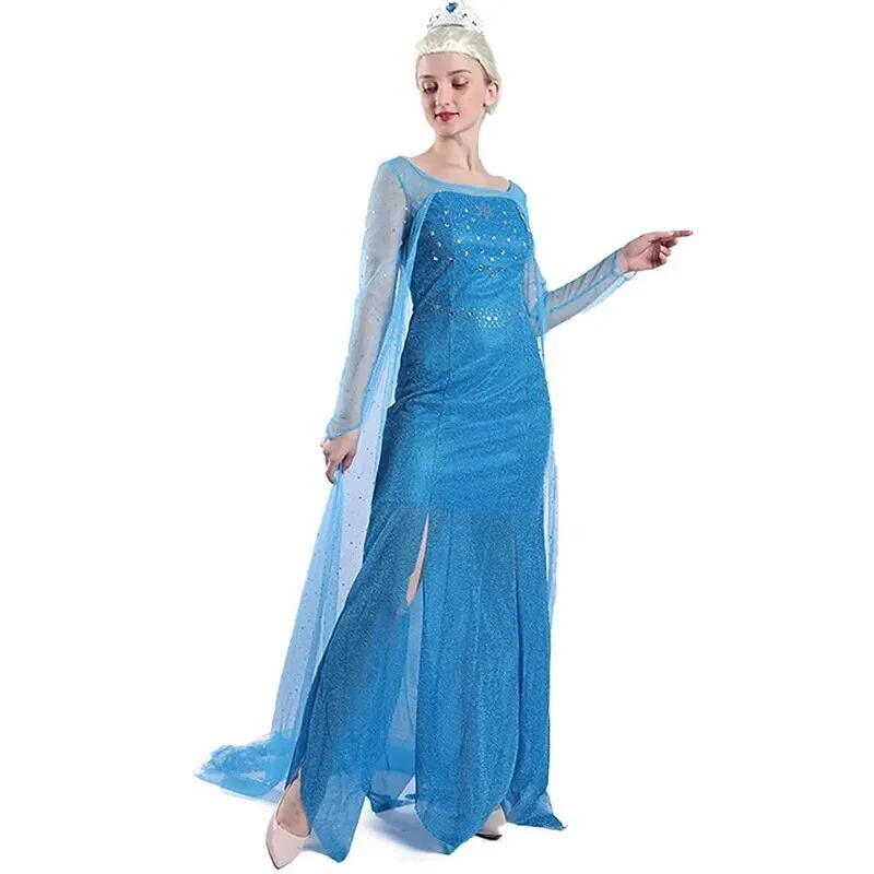 Costume Elsa Frozen vestito carnevale completo adulti abito