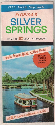 2 1960'S CORAL GABLES & SILVER SPRINGS FLORIDA TRAVEL ADVERTISING BROCHURE MAPS - Picture 5 of 8