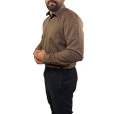 Men's classic long sleeve plain soft cotton dress formal shirt