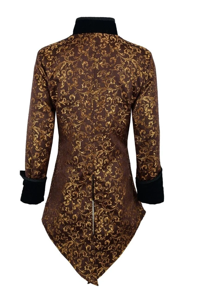 Ручной работы мужчин хвост пальто куртка золото парчи готики стимпанк викторианской / пальто - Изображение 3 из 4