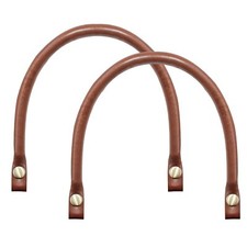 2 Pcs 0.6" Wide 15.7" Length Leather Purse Handles Replacement Brown PU Leath...