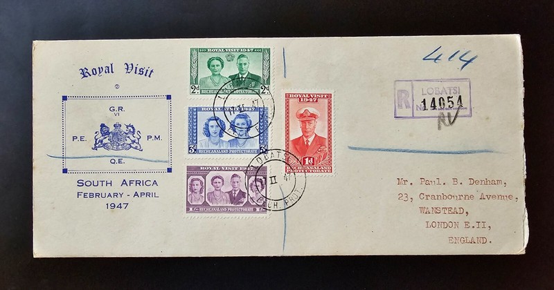 Bechuanaland Protectorate 1947 KGVI Royal Visit Sc 143-146. SG 132-135 ENGLAND