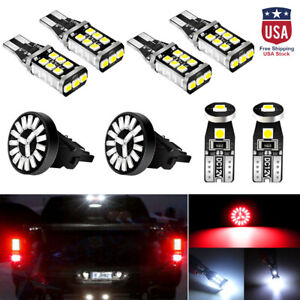 Car LED Package Kit For License Plate Lamp Reverse Backup Brake Light Bulbs 8PCS