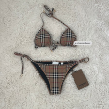 burberry check triangle bikini