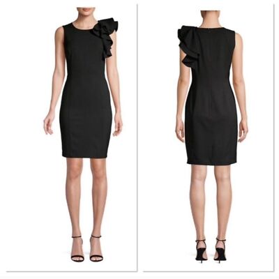 calvin klein ruffle dress black CALVIN KLEIN BLACK DRESS SZ 8 – Best in Show Clothes main image 0