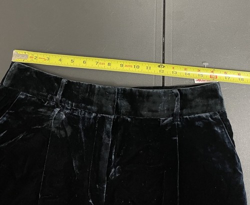 ANN TAYLOR LOFT peyton trouser pants womens 12 Petite Black Velvet Wide Leg 12P - Picture 5 of 11