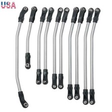 10pcs Steering Link Rod Linkage Wheelbase for SCX10 II 90046 Crawler 313mm