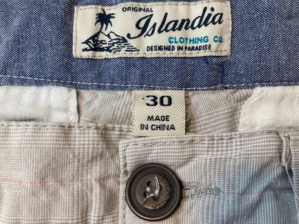 Pantalones Cortos Bermudas Islandia Para Hombres Talla 30 Marfil Blanco Algodón Informales Tropicales Foto 3 de 4