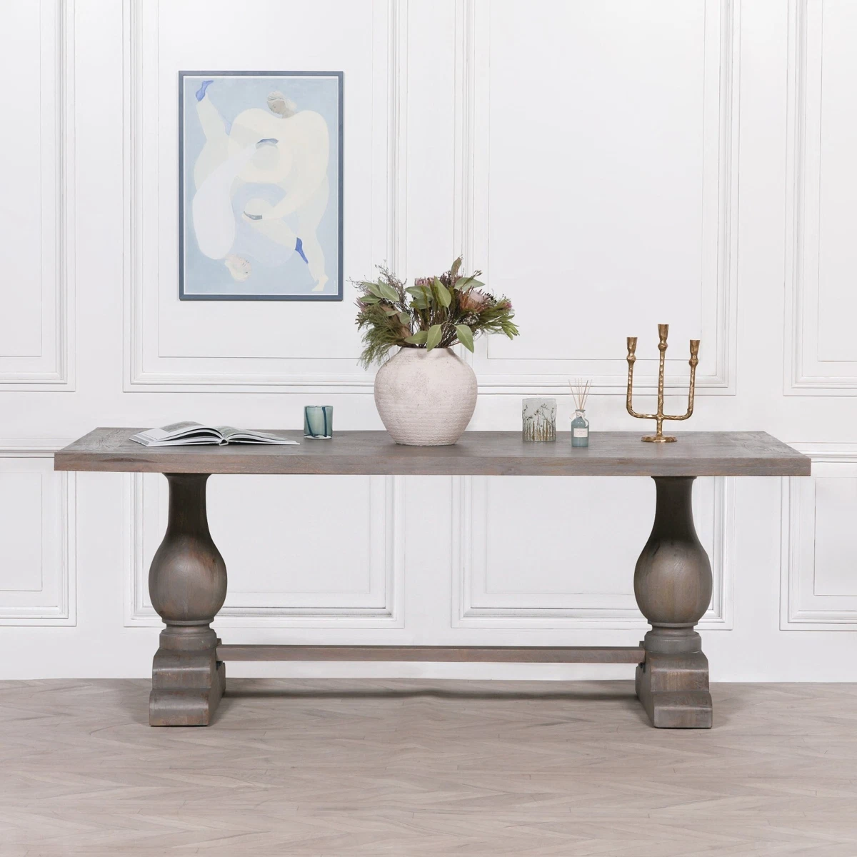 Pedestal Rectangular Dark Wooden Large 210cm Dining Table eBay