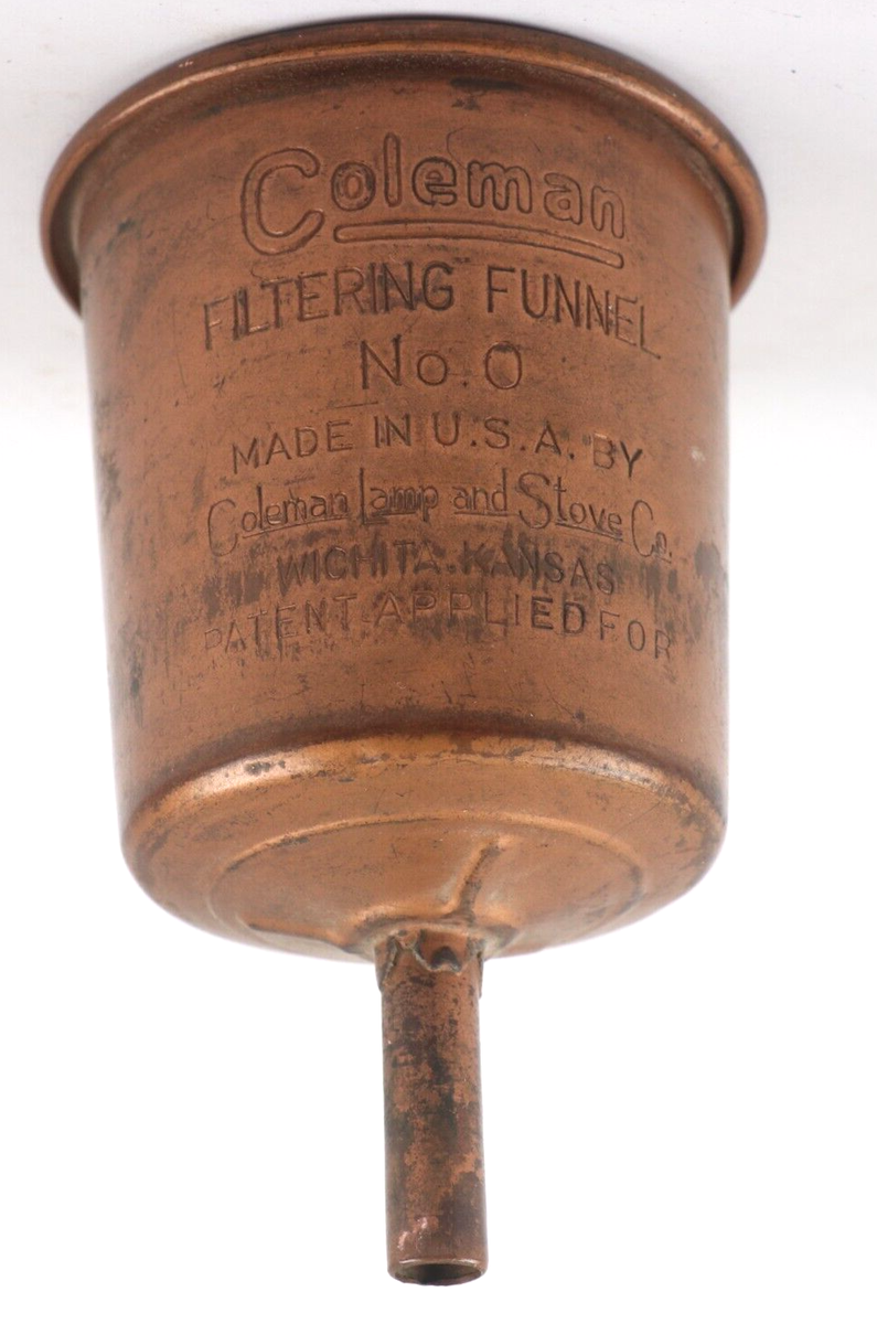 Vintage Coleman Copper Filtering Funnel No. 0 - Coleman Lamp Vintage Coleman Copper Filtering Funnel No. 0 - Coleman Lamp