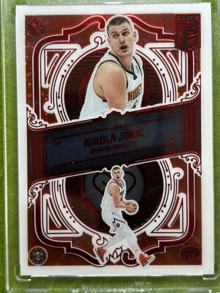 Nikola Jokic WHITE SPARKLE PRIZM CLEAR CARD ASIA RED SSP 2022 Elite DECK Asia SP - Image 3 of 4