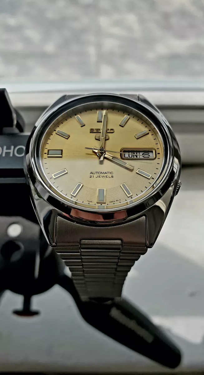 CUSTOMIZED WATCH MOD Seiko Stainless Steel SNXS SNXS80 Gold Dial