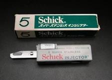 SCHICK VTG INJECTOR 5 BLADE DISPENSER JPN MARKET Made In Canada UNUSED COND. #15
