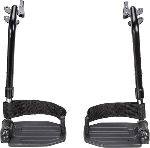 *Used* Drive Medical STDSF-TF Swing Away Footrests, W/ Metal Plates. Blk. 1-pair