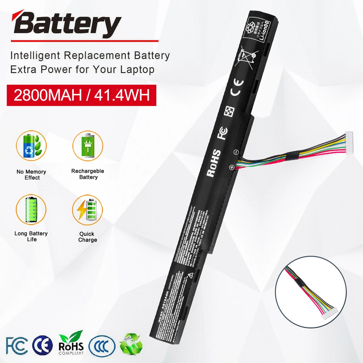Último Hazlo pesado Por nombre E5-575G Battery for Acer Aspire E15 Series 15.6" Laptop AS16A5K AS16A7K AS16A8K | eBay Último Hazlo pesado Por nombre E5-575G Battery for Acer Aspire E15 Series 15.6" Laptop AS16A5K AS16A7K AS16A8K | eBay