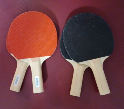 4 Vintage Prince Paddle Lot Ping Pong Table Tennis Light Use/Wear Paddles (A17)