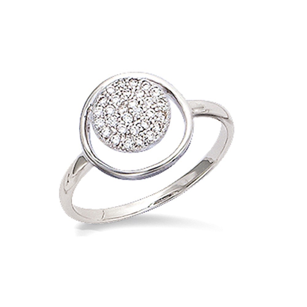 Bague En Argent Massif Et Zircon - Taille 56, Fabrication Française, Occasion En Très Bon état