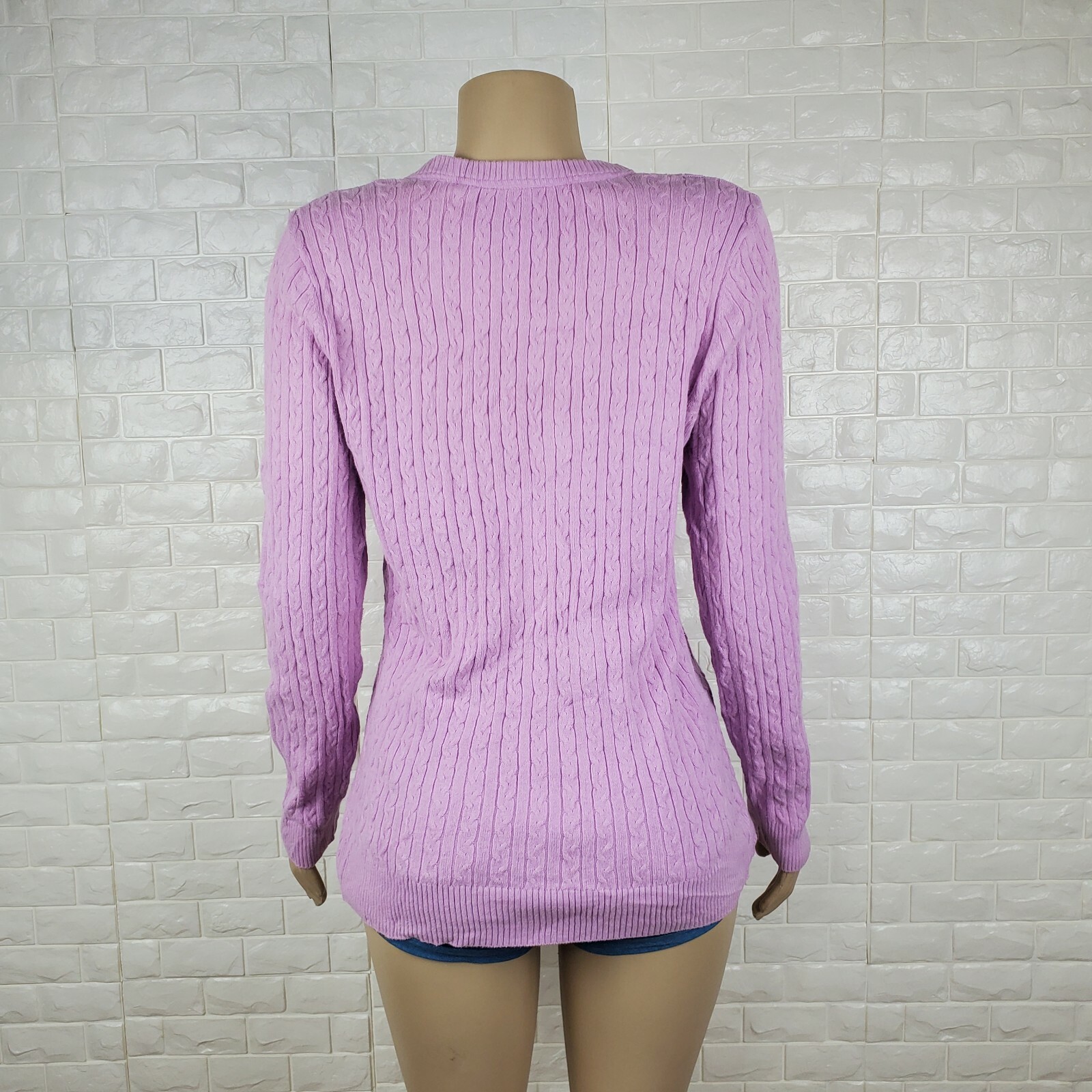 basic edition large lavander vneck sweater - image 4