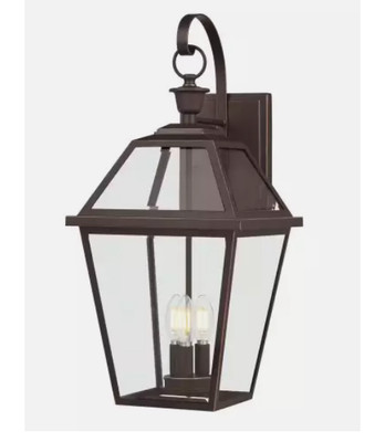 HDC Glenneyre 24 in. Oil-Rubbed Bronze Outdoor Wall Lantern Sconce Clear Glass