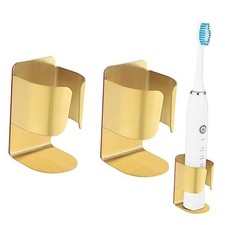 Electric Toothbrush Holder Wall Mount, 304 Stainless Steel Self Golden 2 Pack