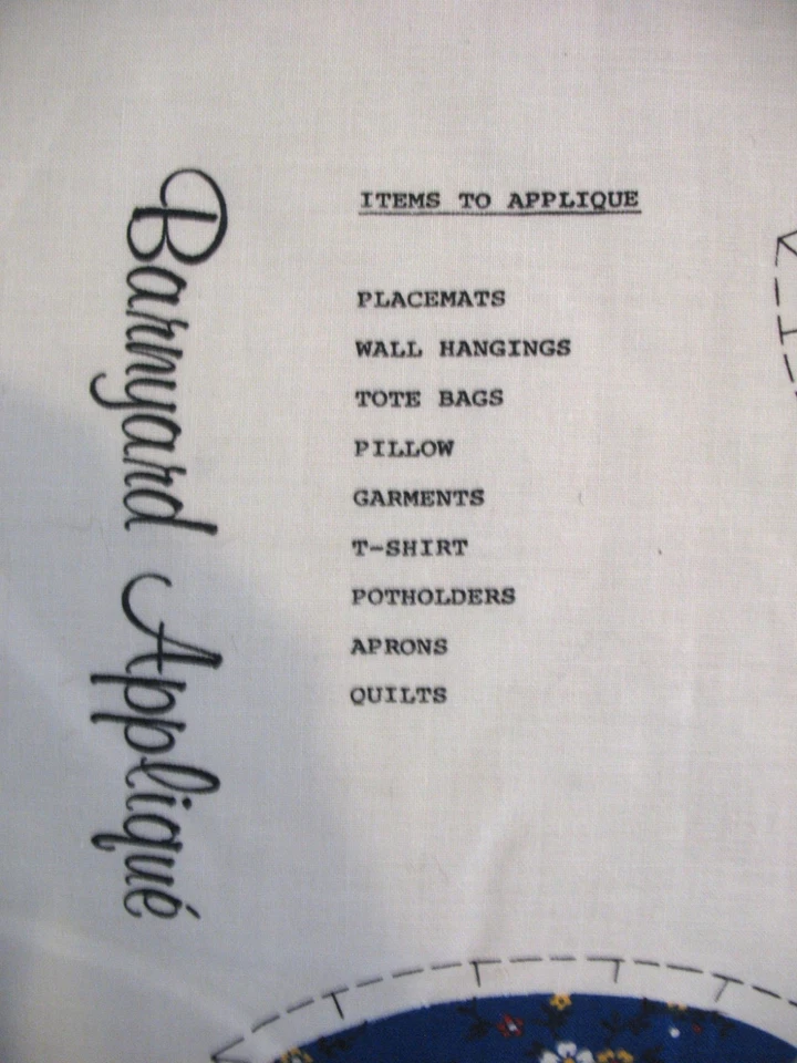 * Panel de tela VIP Cranson CALICO BARNYARD APPLIQUE 17 x 45" Sunbonnet Sue & Sam Foto 3 de 4