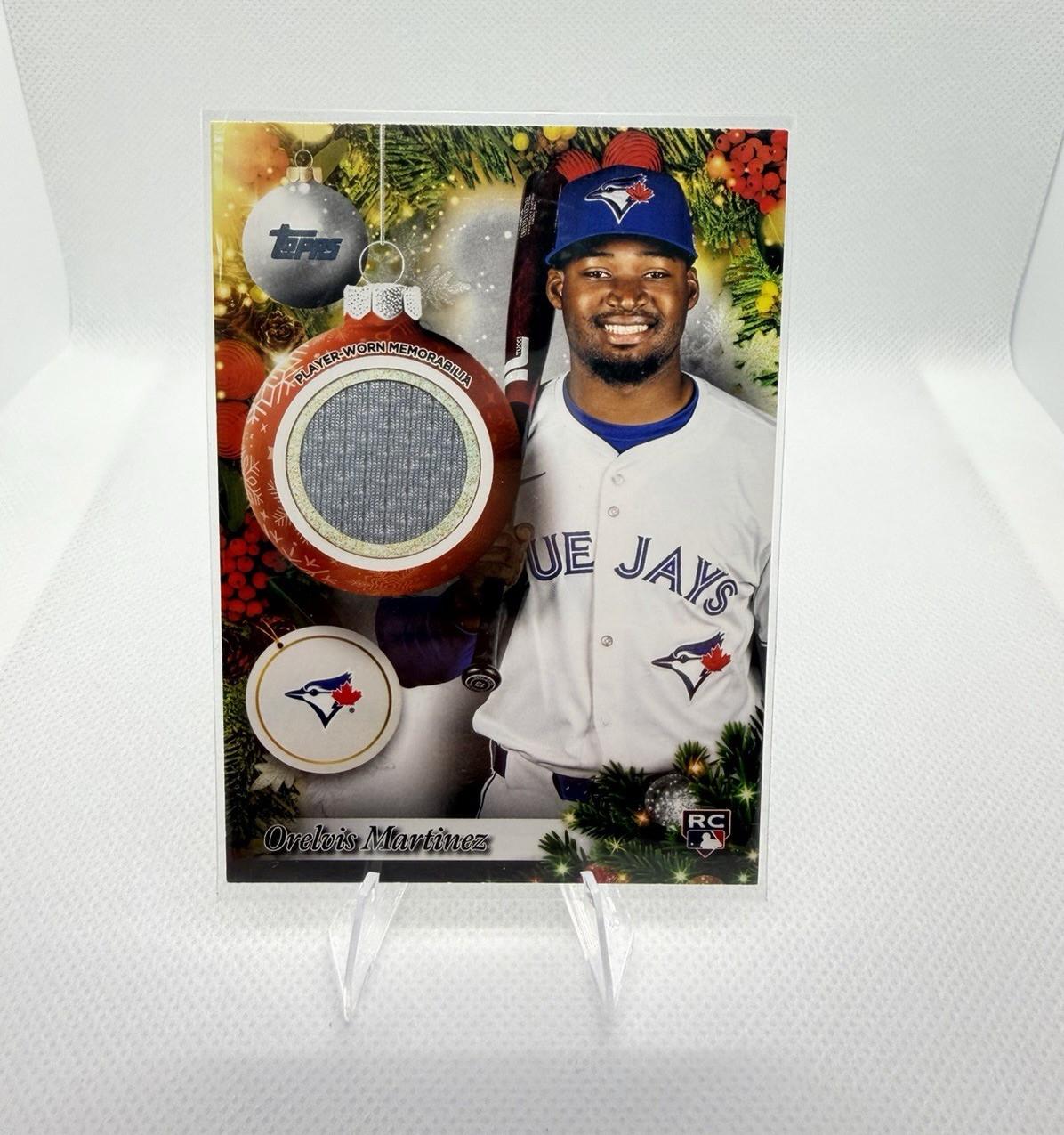 Topps 2025 Holiday Orelvis Martinez PR-OM RC Player Relic Insert Blue Jays