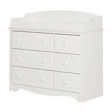 South Shore Angel 6 Drawer Changing Table Dresser in Pure White