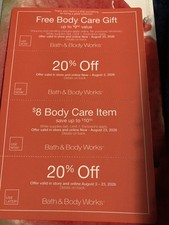 BATH & BODY WORKS COUPONS 20% OFF Coupon Expi...