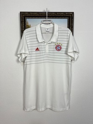 Adidas Bayern Munich Football Train Polo Soccer Shirt White Mens Jersey Size XL