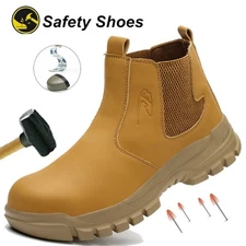 Indestructible Mens Waterproof Work Boots Steel Toe Non Slip Boots Safety Shoes