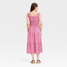 Universal Thread Women's Sleeveless Button-Front Smocked Maxi Empire Waist Dress
