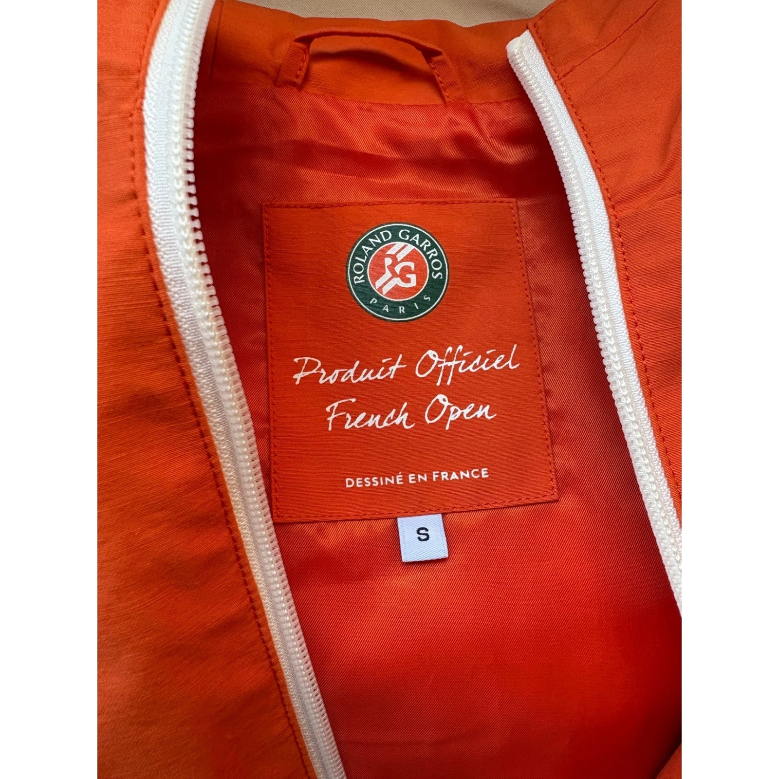 Roland Garros French Open Official Hooded Windbreaker Jacket Orange Small image 2