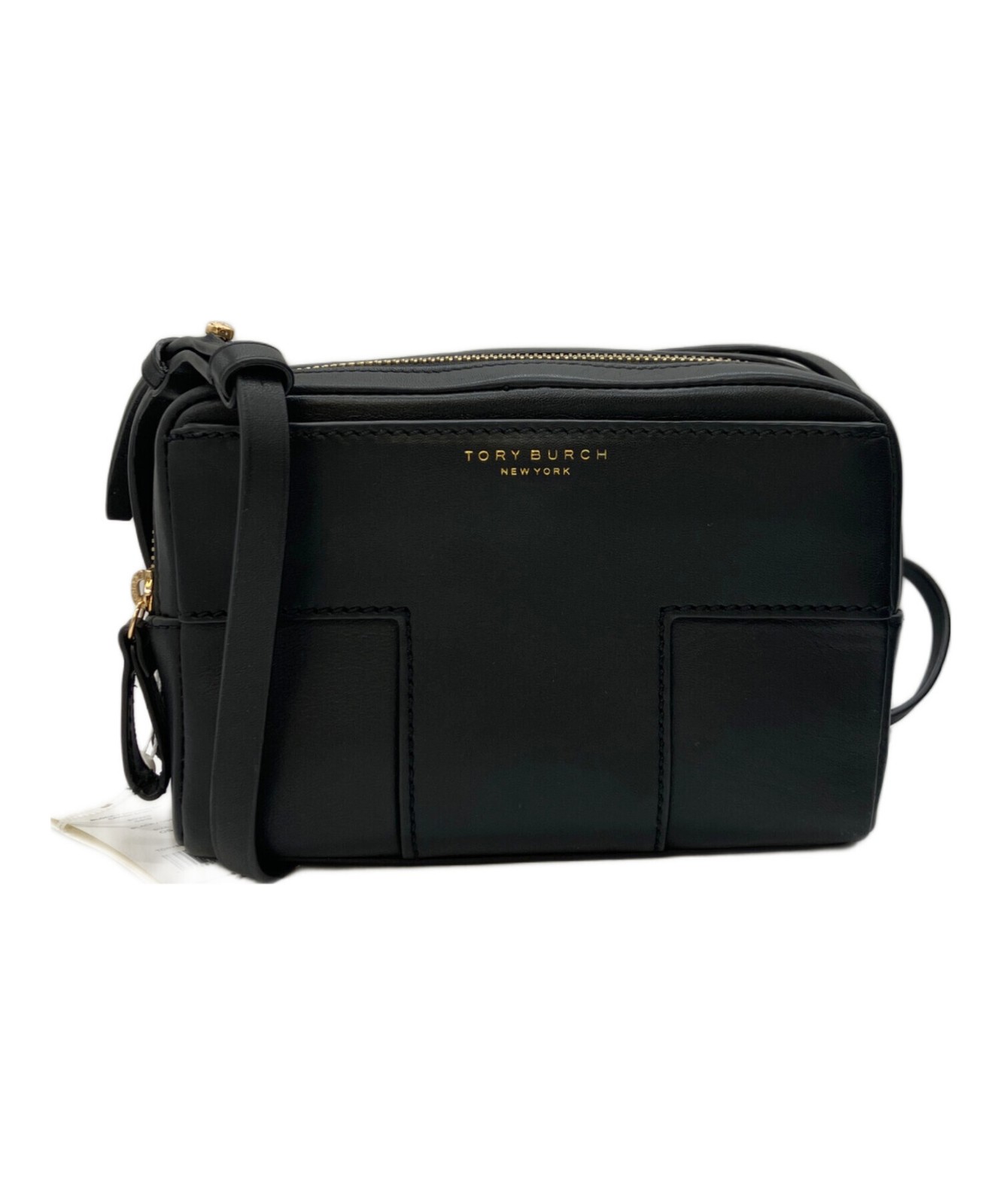 TORY BURCH Shoulder Bag Crossbody Leather Black Women Used Authentic