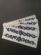 Creative Memories ~ Lot of Four Studio Stickers ~ 2" x 5"  Blue Swirls