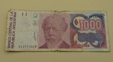 ARGENTINA  1000 Australes 1988-90  Banknote