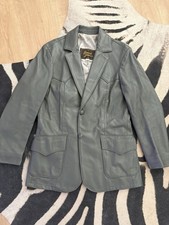 VTG 70’s Grey %100 Leather Blazer Women’s Size 10 Made In USA Lined